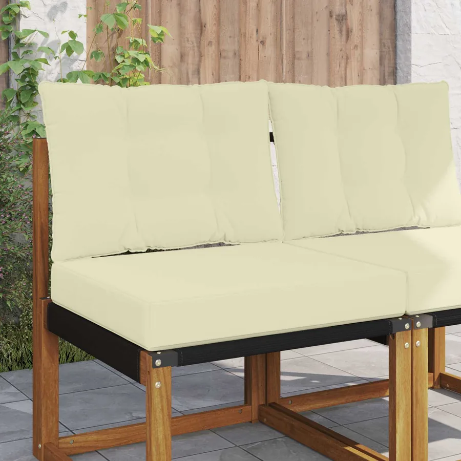 Coussin de canapé d'extérieur Polyester Crème 60 x 50,5 x 8 cm