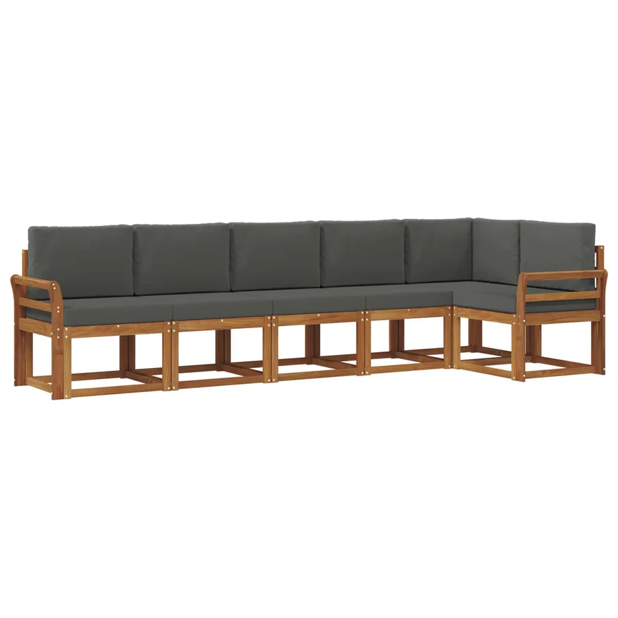 Ensemble de canapés d'extérieur 6 pcs Naturel et Anthracite - 2