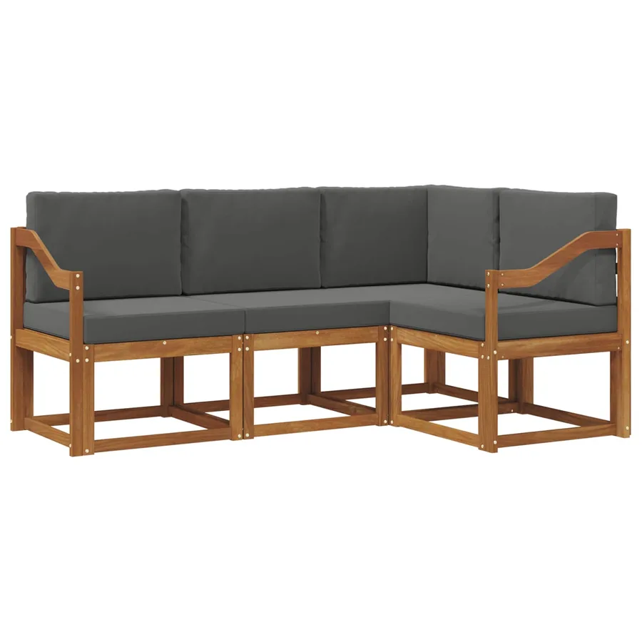 Ensemble de canapés d'extérieur 4 pcs Naturel et Anthracite - 2