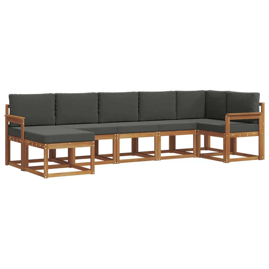 Ensemble de canapés d'extérieur 7 pcs Naturel et Anthracite - 2