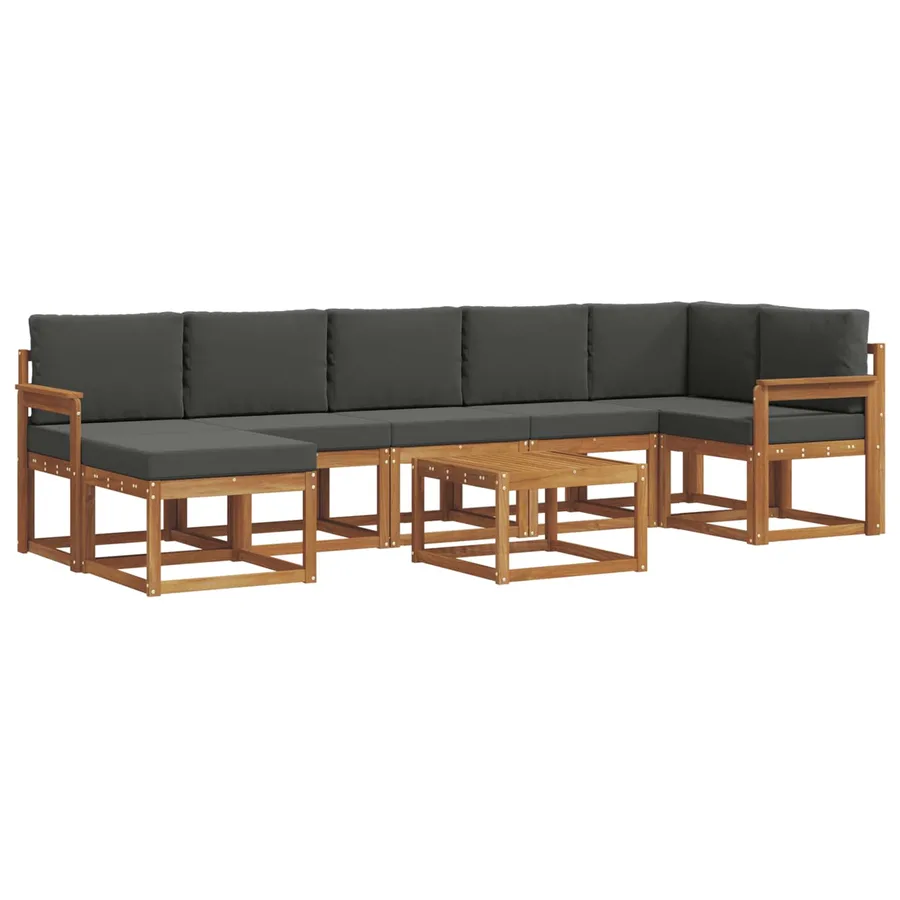 Ensemble de canapés d'extérieur 8 pcs Naturel et Anthracite - 2