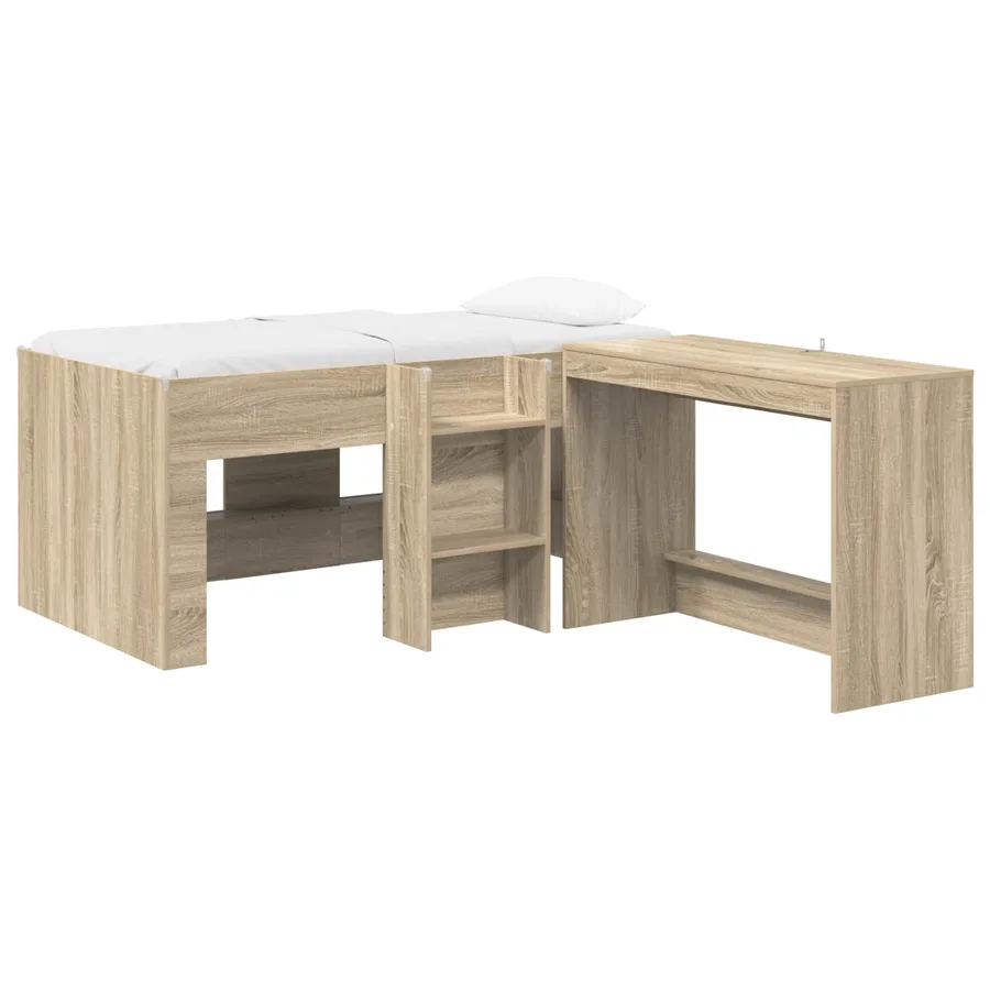 Lit haut pour enfants avec bureau 2 pc Chêne Sonoma - 2
