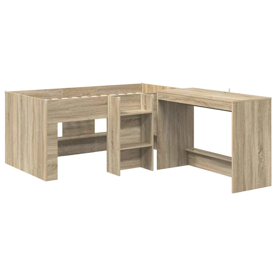 Lit haut pour enfants avec bureau 2 pc Chêne Sonoma - 3