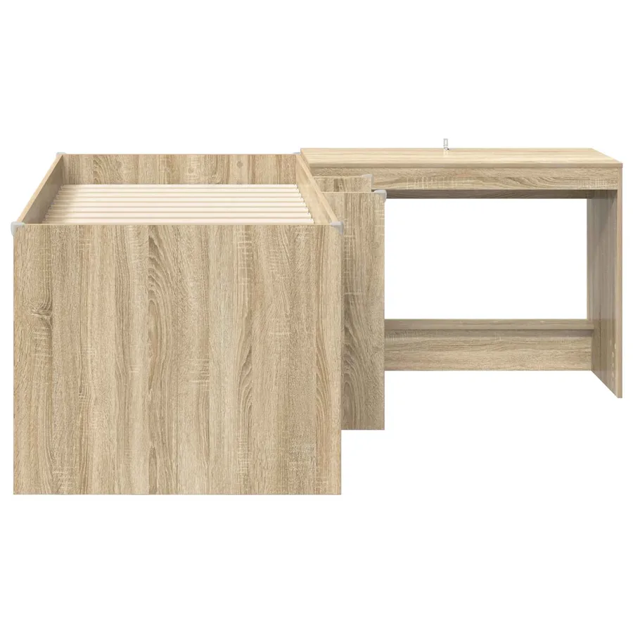 Lit haut pour enfants avec bureau 2 pc Chêne Sonoma - 4