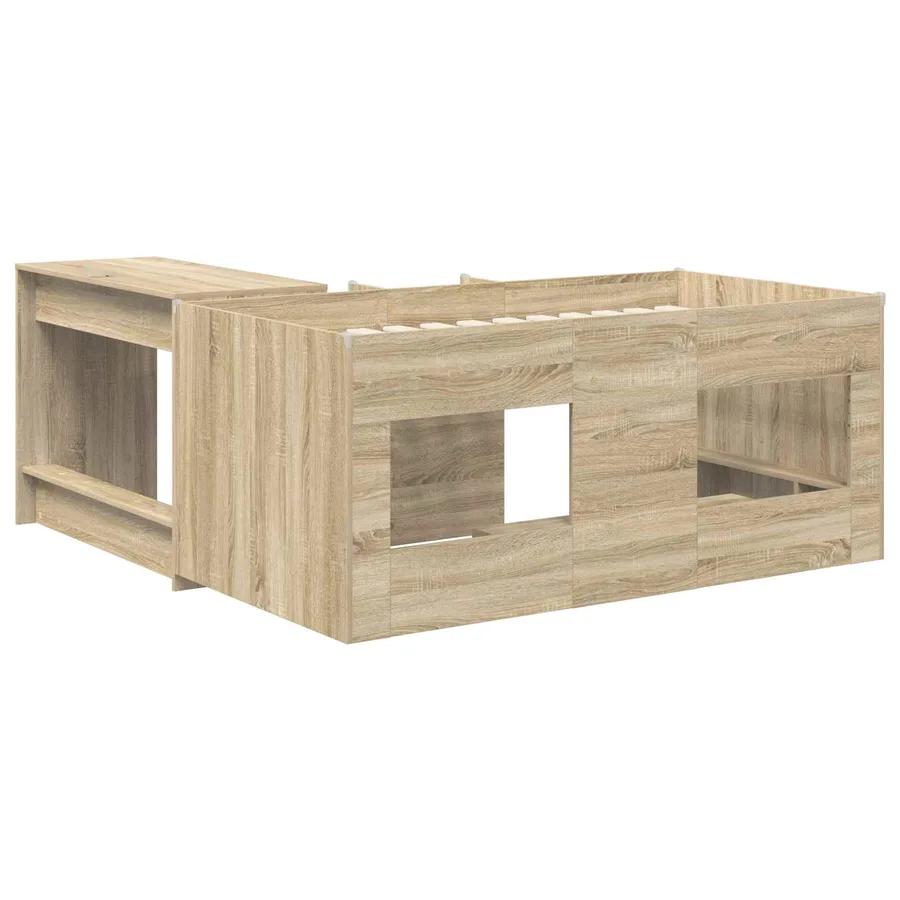 Lit haut pour enfants avec bureau 2 pc Chêne Sonoma - 5