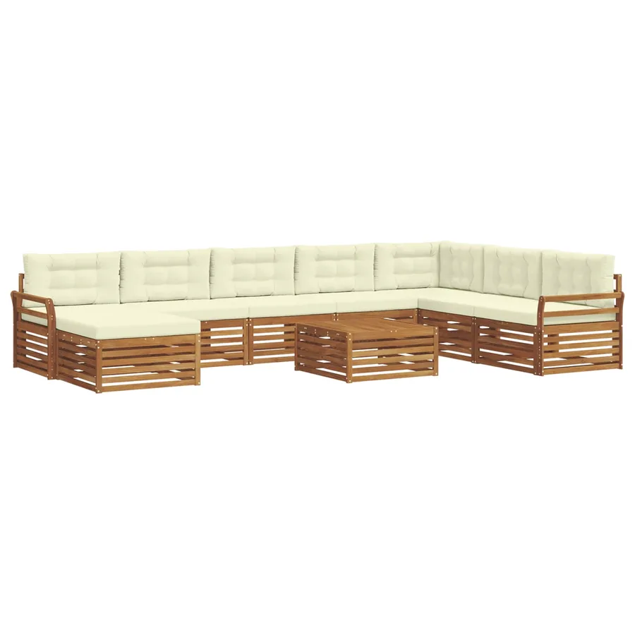 Ensemble de canapés d'extérieur 9 pcs Naturel et Crème - 2