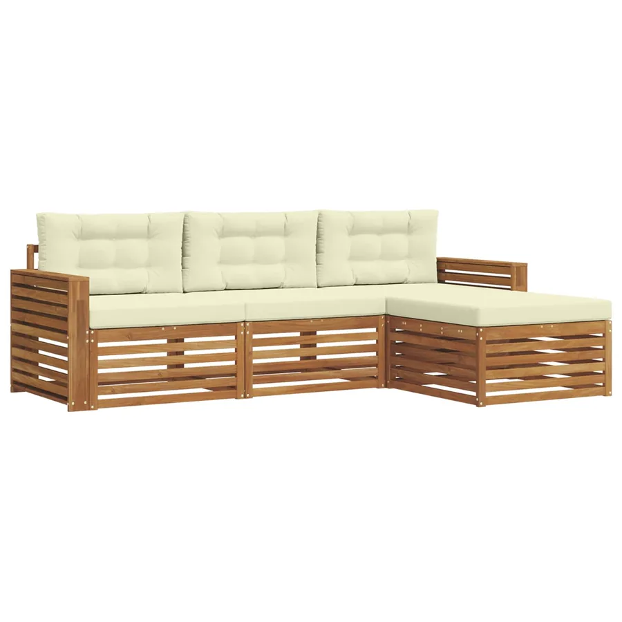 Ensemble de canapés d'extérieur avec coussin Naturel et Crème - 2
