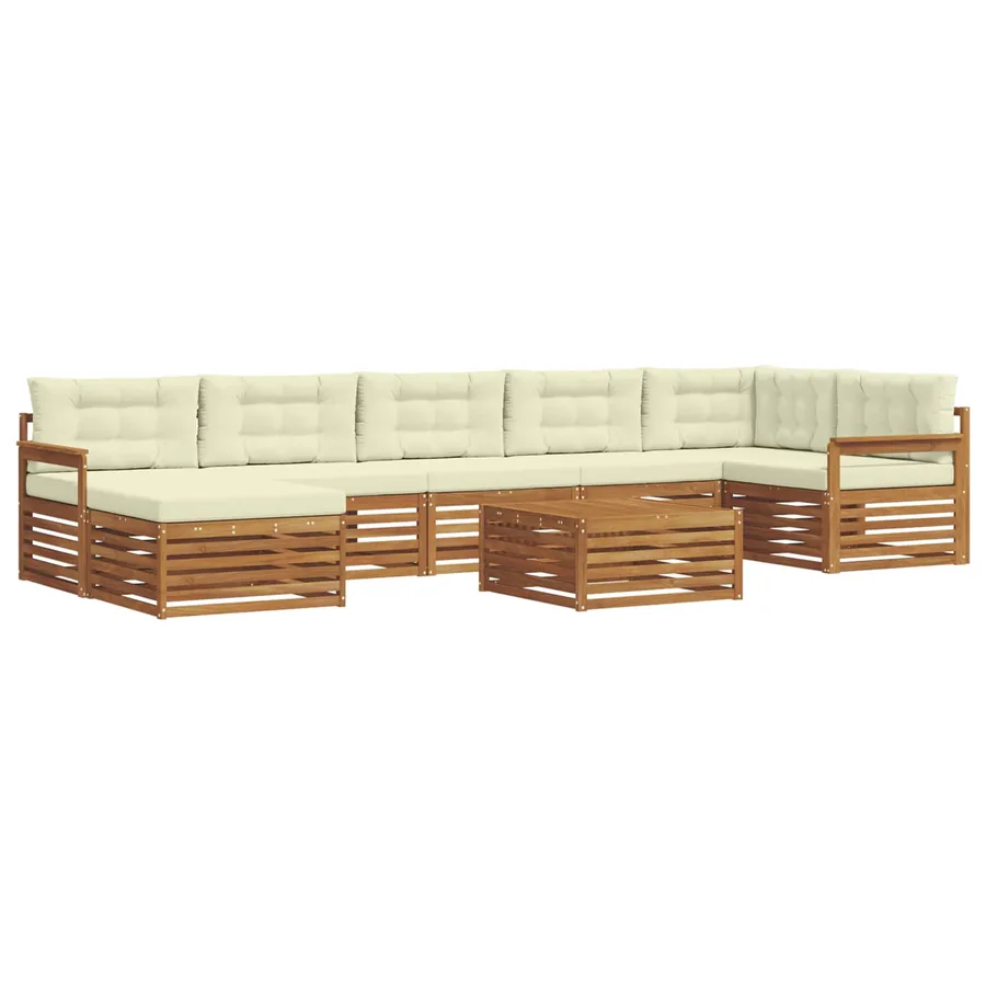 Ensemble de canapés d'extérieur 8 pcs Naturel et Crème - 2