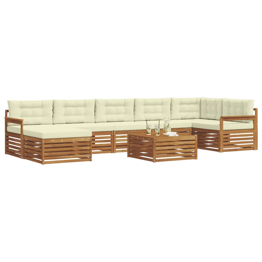 Ensemble de canapés d'extérieur 8 pcs Naturel et Crème - 3