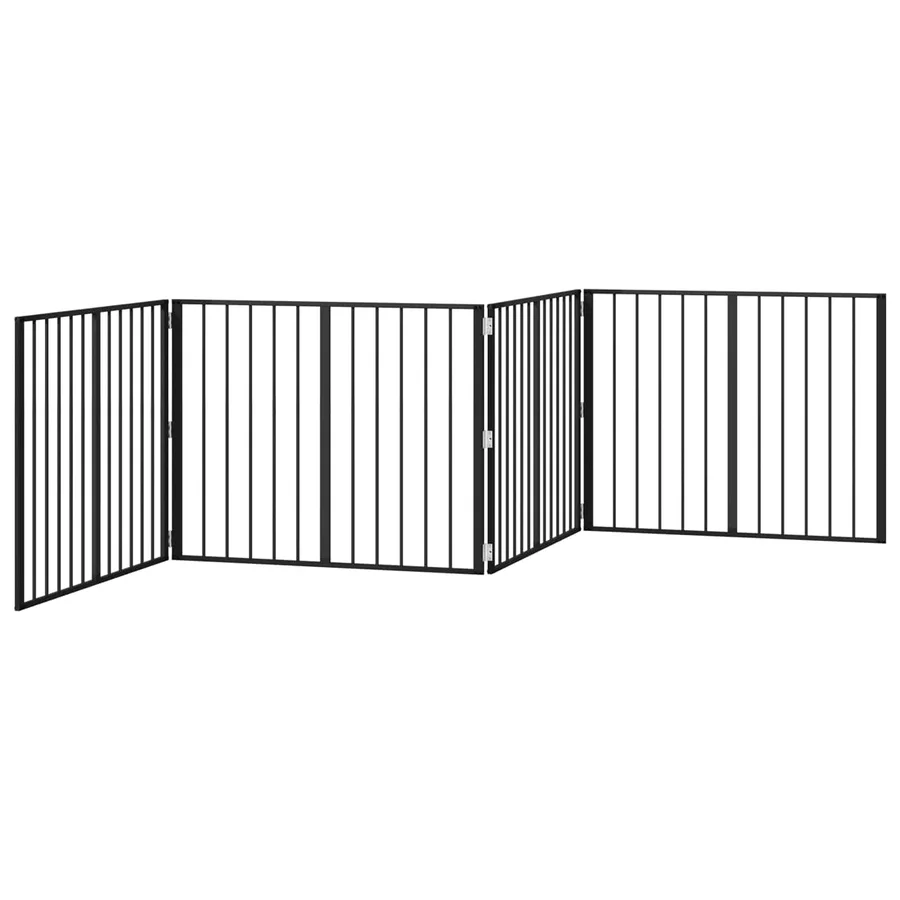 Porte pour chien 4 pcs Noir 100 x 80 cm Acier galvanisé - 4