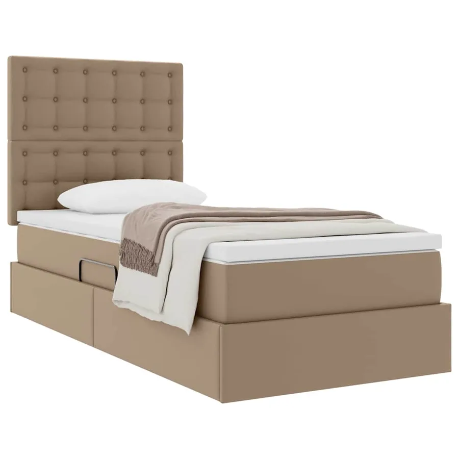 Lit de Rangement Cappuccino 90 x 190 cm Cuir synthétique - 3