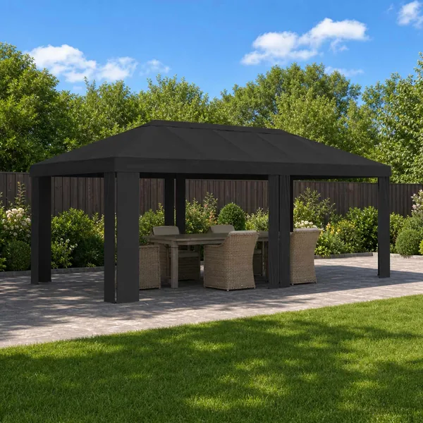Housse de Gazebo 6 x 3 m Anthracite Polyester 190 gsm
