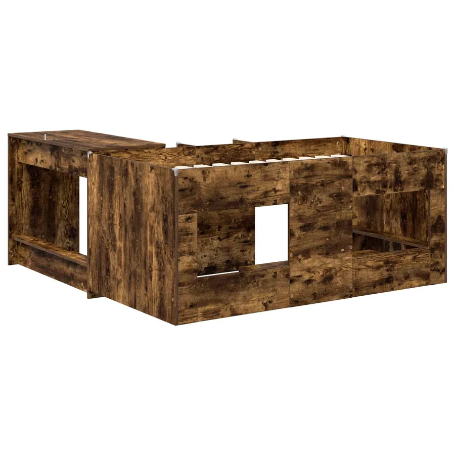 Lit haut pour enfants avec bureau 2 pc Chêne fumé - 5