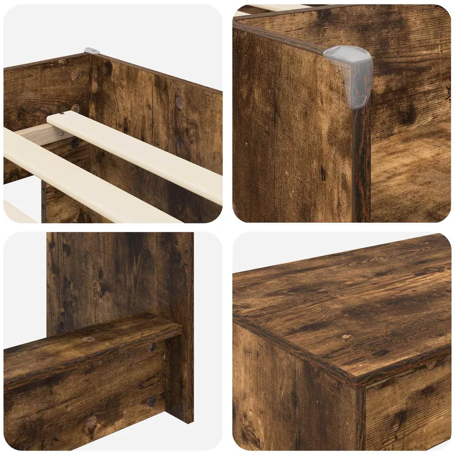 Lit haut pour enfants avec bureau 2 pc Chêne fumé - 6