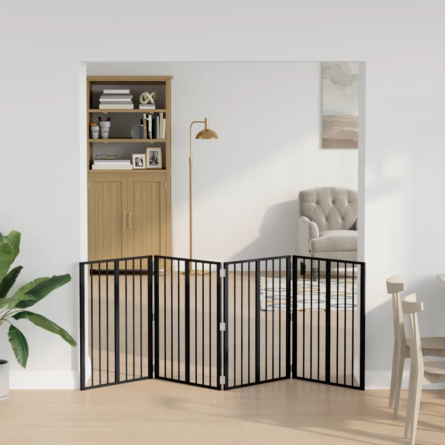 Porte pour chien 4 pcs Noir 60 x 80 cm Acier galvanisé - 3