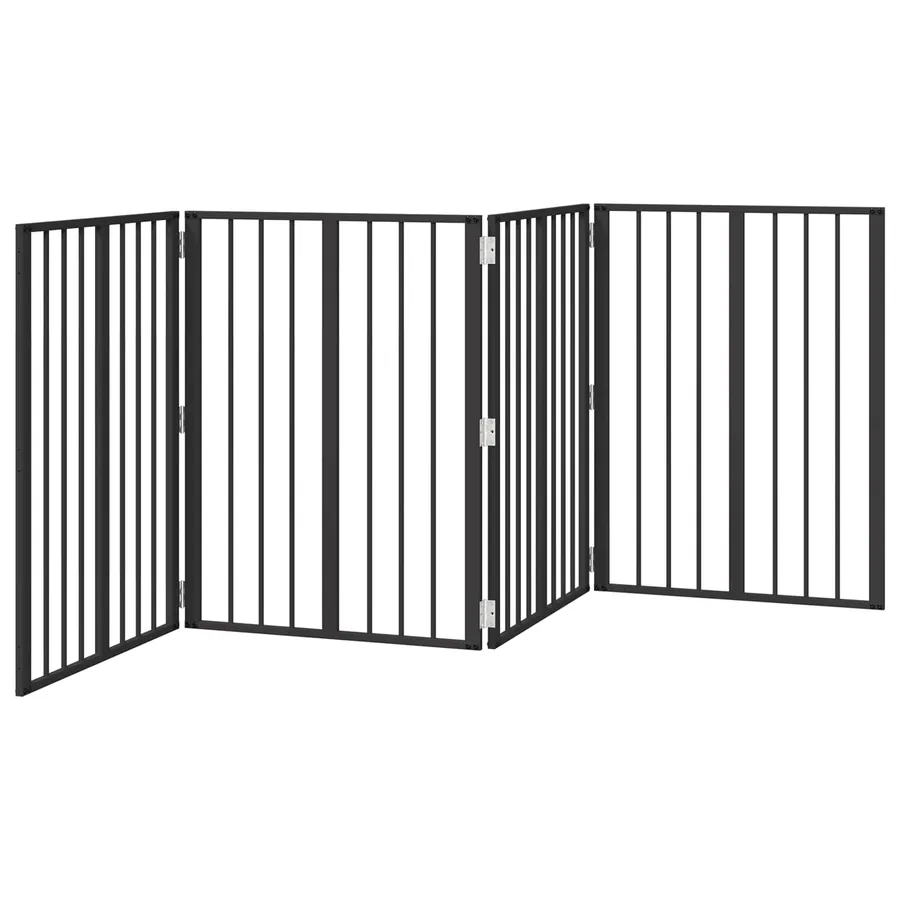 Porte pour chien 4 pcs Noir 60 x 80 cm Acier galvanisé - 4
