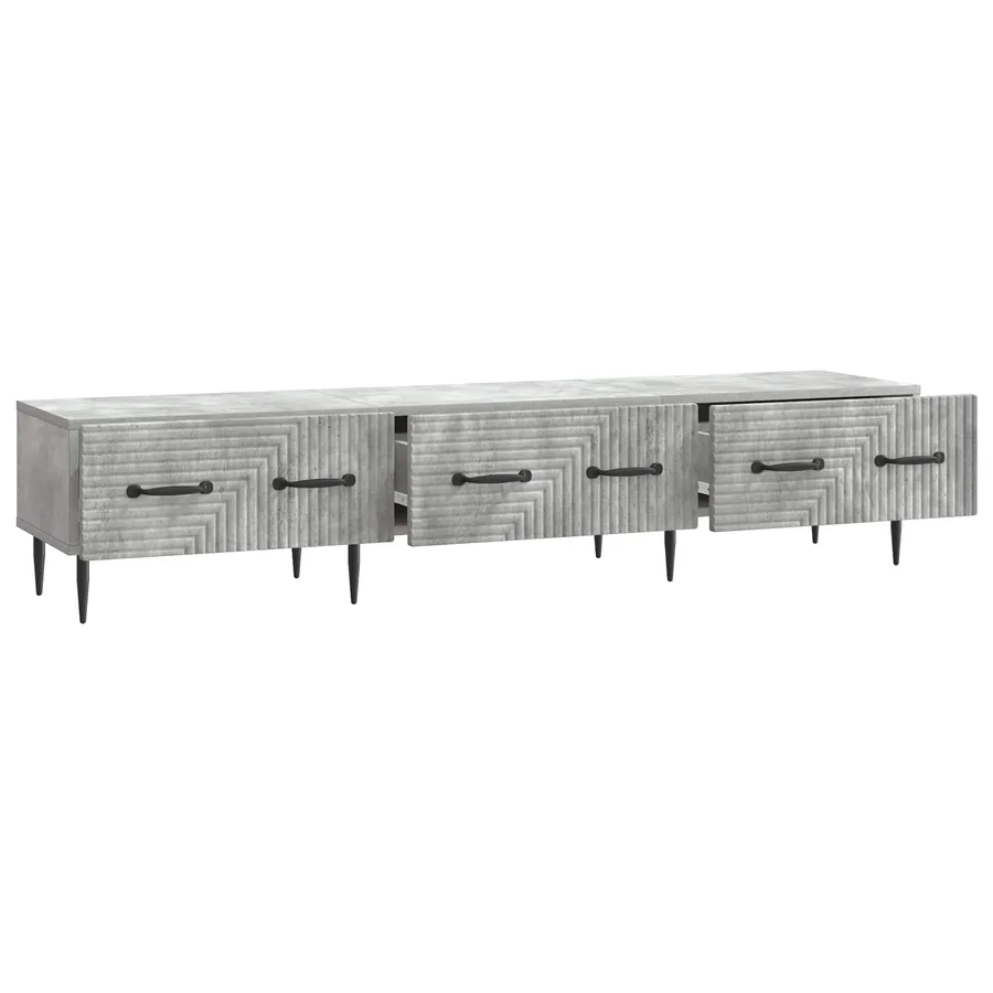 Meuble TV Gris béton 147 x 34,5 x 30 cm Bois d'ingénierie - 5
