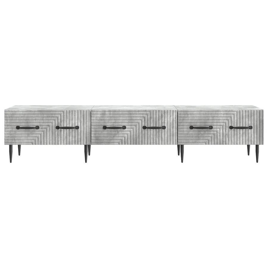 Meuble TV Gris béton 147 x 34,5 x 30 cm Bois d'ingénierie - 6