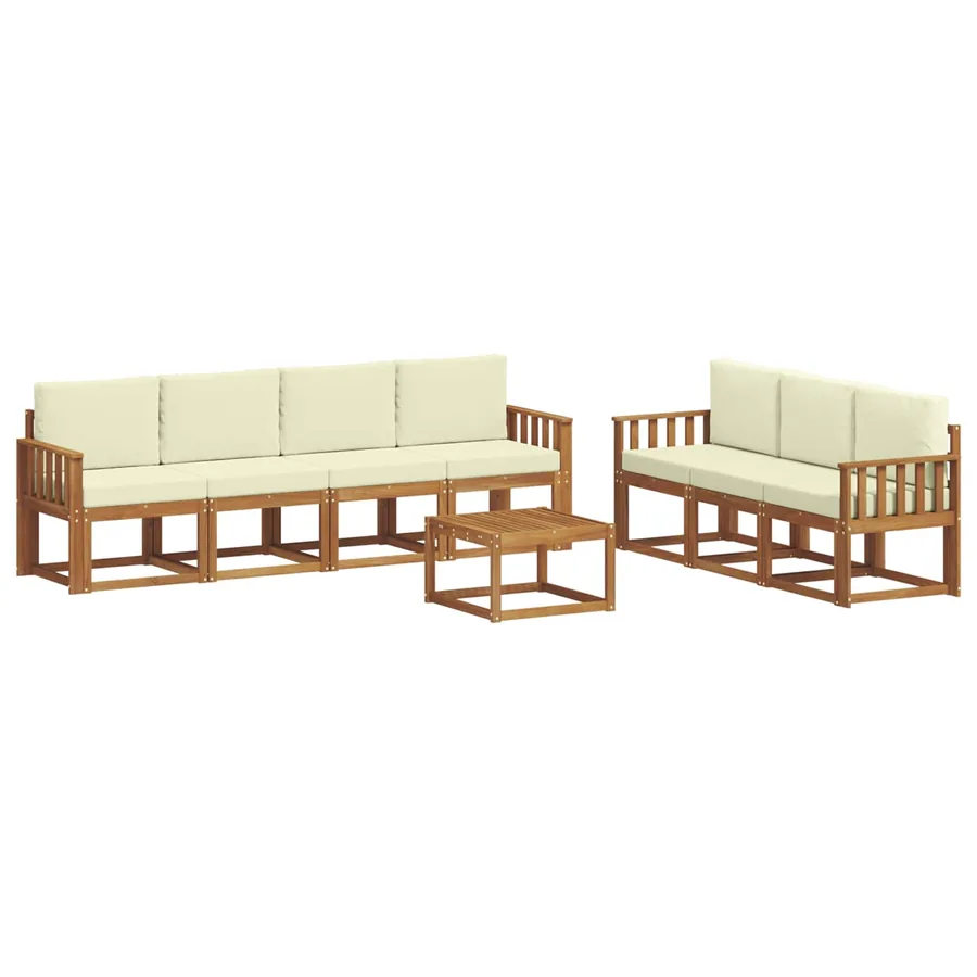 Ensemble de canapés d'extérieur 8 pcs Naturel et Crème - 2
