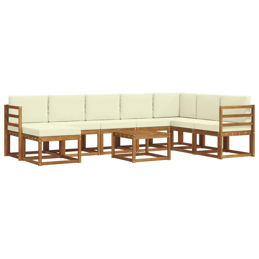 Ensemble de canapés d'extérieur 9 pcs Naturel et Crème - 2