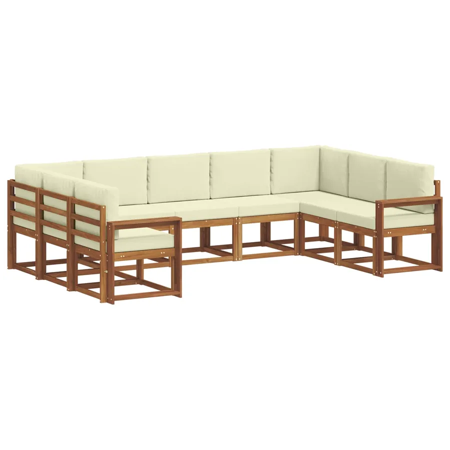 Ensemble de canapés d'extérieur 9 pcs Naturel et Crème - 2