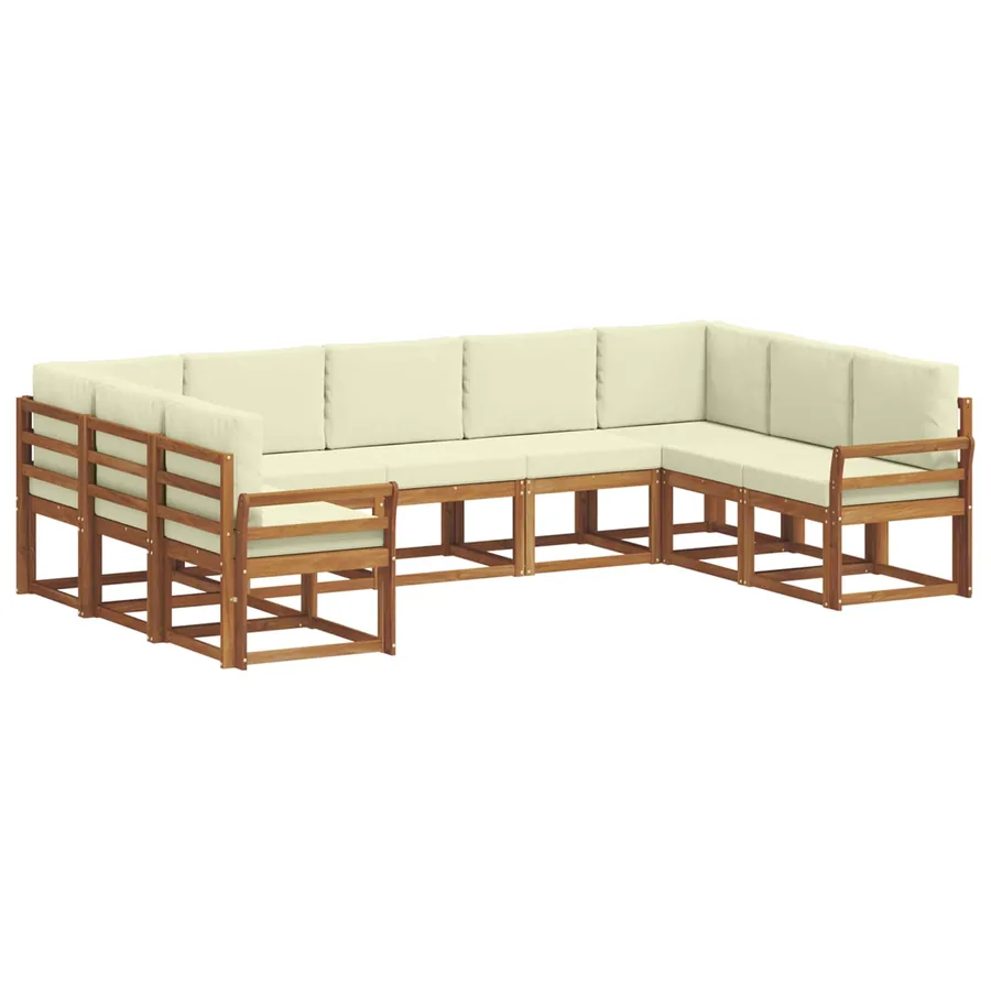 Ensemble de canapés d'extérieur 9 pcs Naturel et Crème - 2