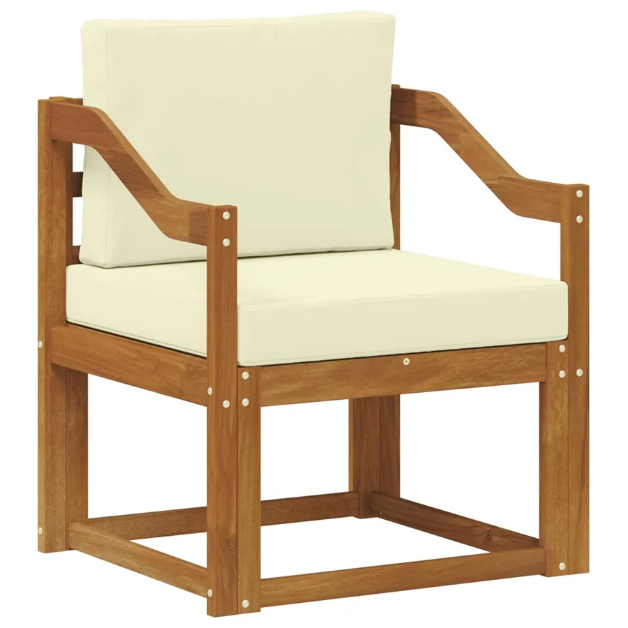 Canapé d’extérieur Bois d'acacia massif et polyester Naturel - 2