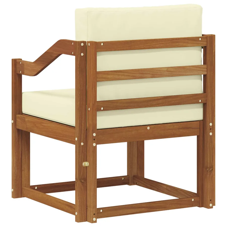 Canapé d’extérieur Bois d'acacia massif et polyester Naturel - 5