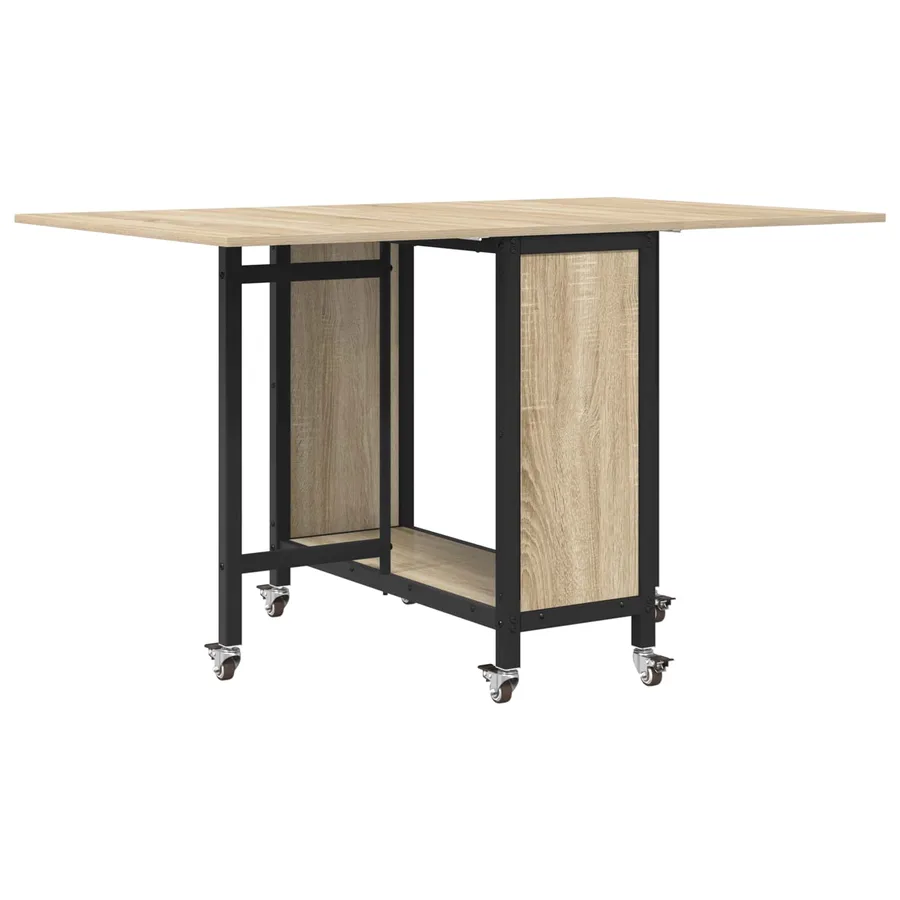 Table à manger pliante avec roulettes 130 x 80 x 76,5 cm - 2