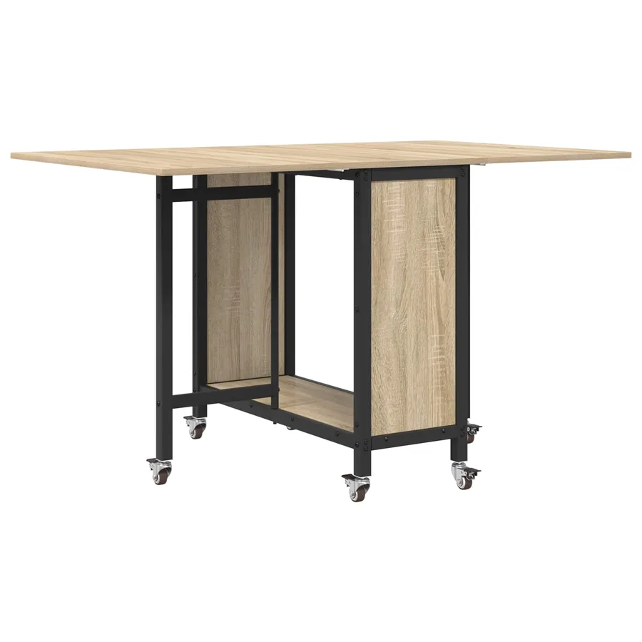 Table à manger pliante avec roulettes 130 x 80 x 76,5 cm - 7
