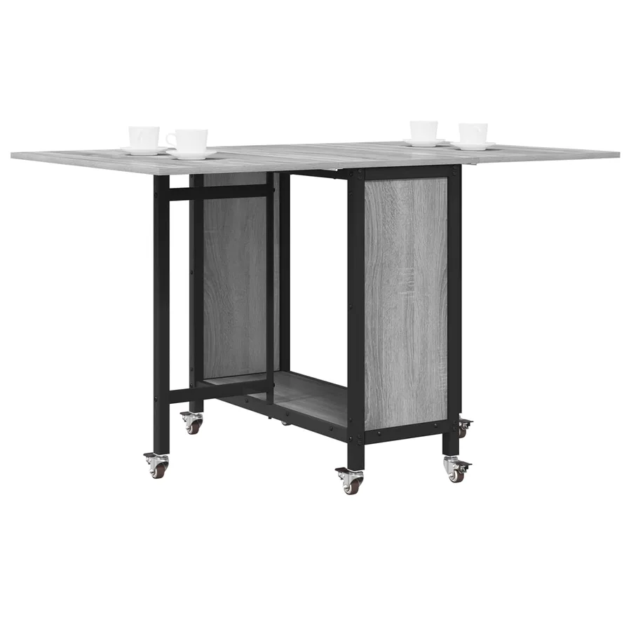 Table à manger pliante avec roulettes 130 x 80 x 76,5 cm - 3