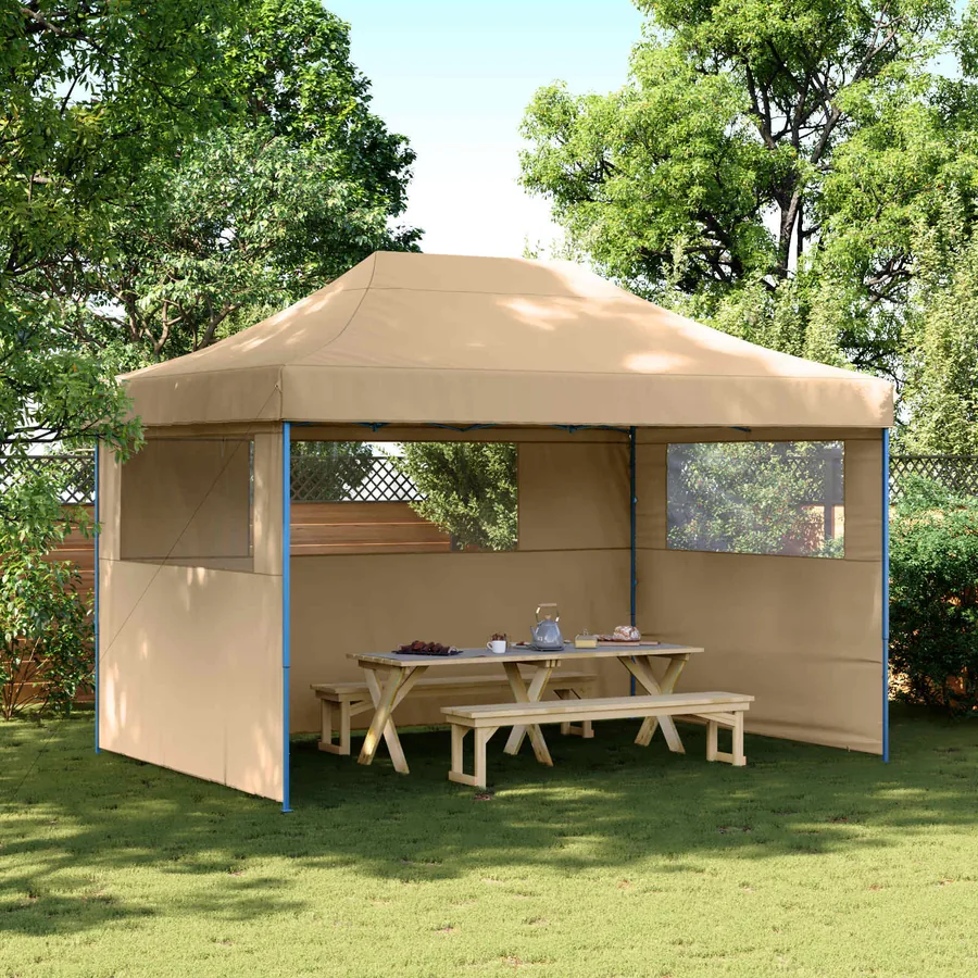 Tente de fête Beige 279 x 410 x 315 cm Tissu Oxford