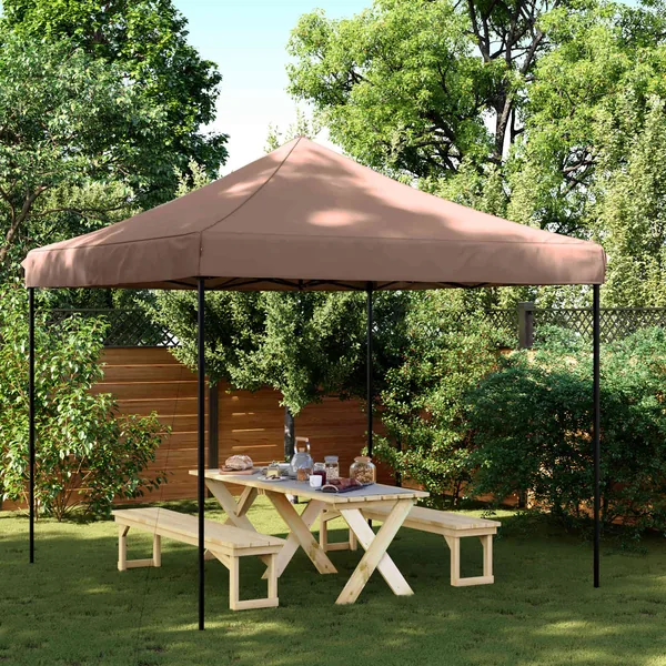 Tente de fête Marron 292 x 292 x 315 cm Tissu Oxford