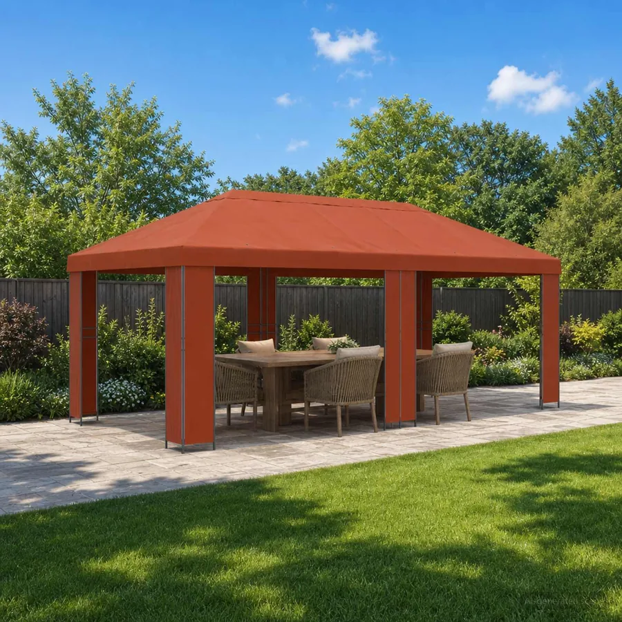 Abri de jardin 6 x 3 m Terre cuite Polyester et Acier 190