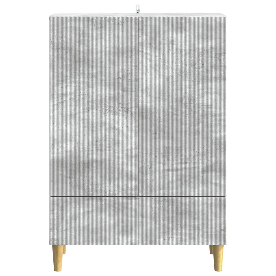 Buffet Gris béton 66 x 34,5 x 95 cm Bois d'ingénierie - 5