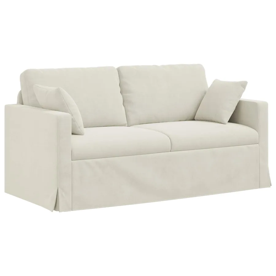 Ensemble de Canapés 2 pcs Crème 158 x 78 x 80 cm Velours - 5