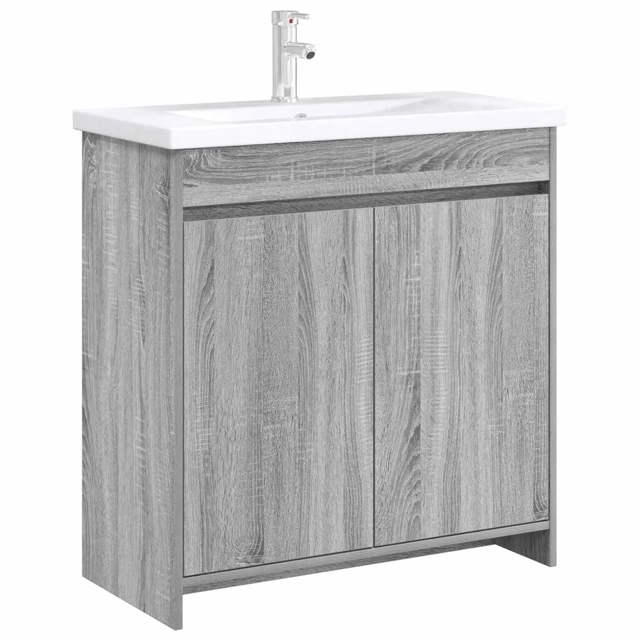 Meuble sous lavabo de salle de bain Sonoma gris - 3