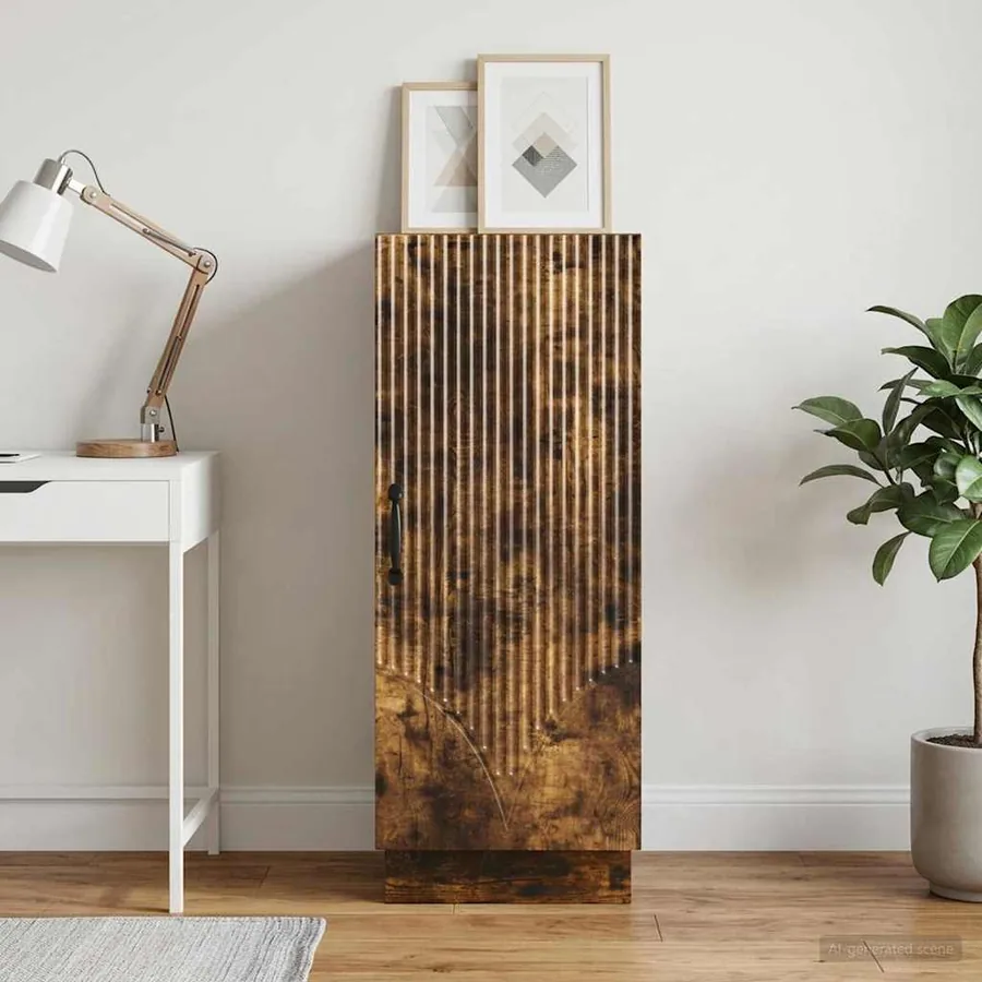 Buffet Chêne fumé 33 x 34,5 x 87 cm Bois d'ingénierie