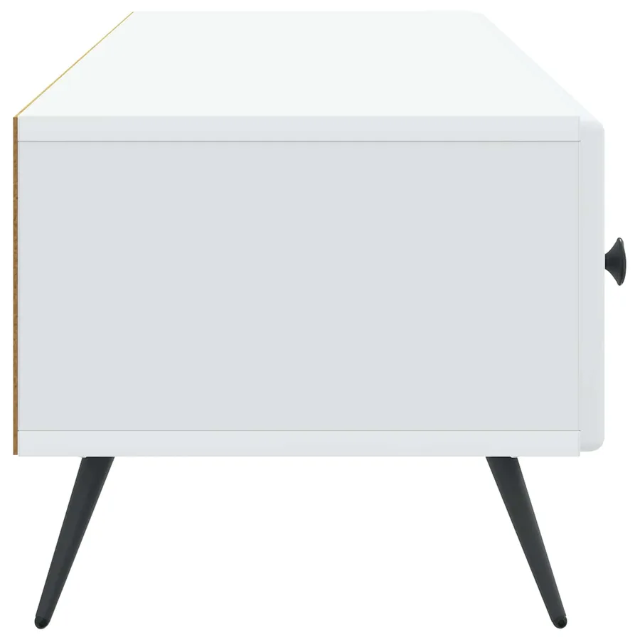 Meuble TV Blanc 147 x 34,5 x 30 cm Bois d'ingénierie - 7