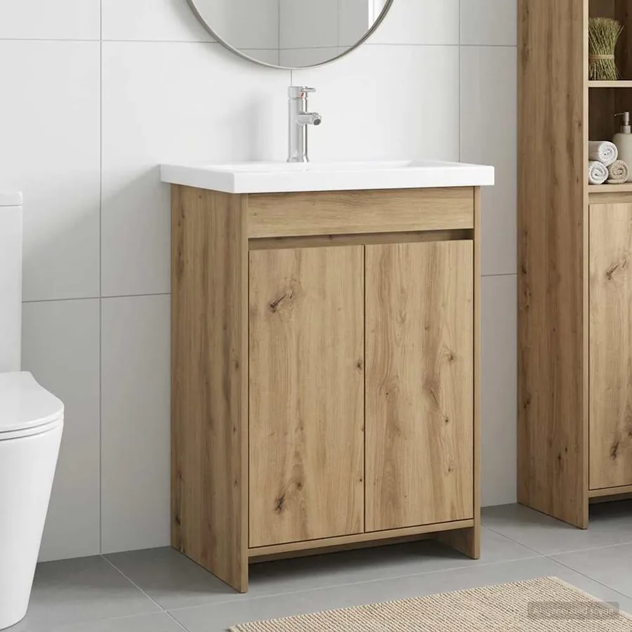 Ensemble de mobilier de salle de bain Chêne artisanal