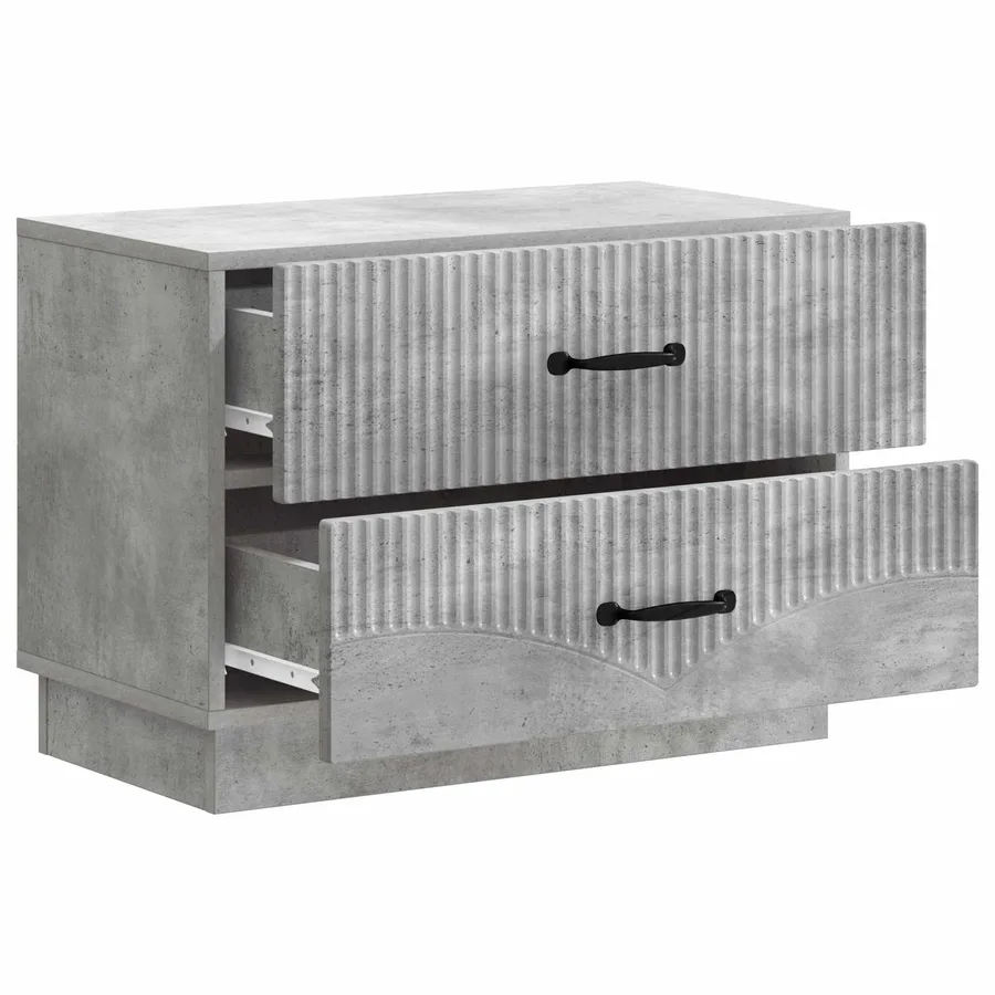 Cabinet de chevet avec tiroir Gris béton 62 x 34,5 x 44,5 cm - 4