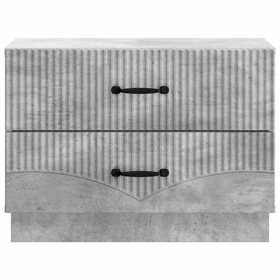 Cabinet de chevet avec tiroir Gris béton 62 x 34,5 x 44,5 cm - 5