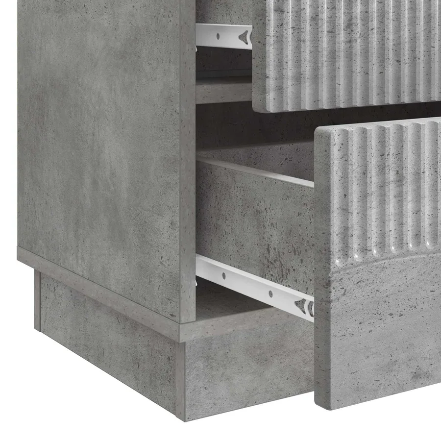 Cabinet de chevet avec tiroir Gris béton 62 x 34,5 x 44,5 cm - 9