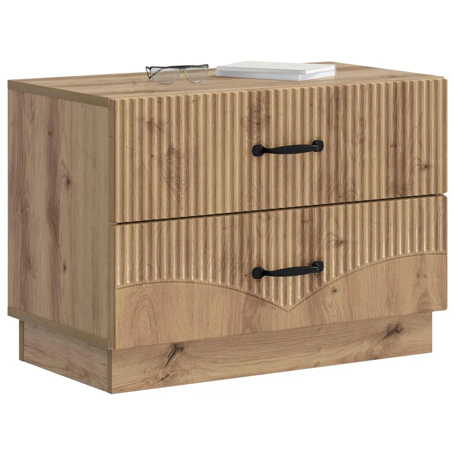 Cabinet de chevet Chêne artisanal 62 x 34,5 x 44,5 cm - 3