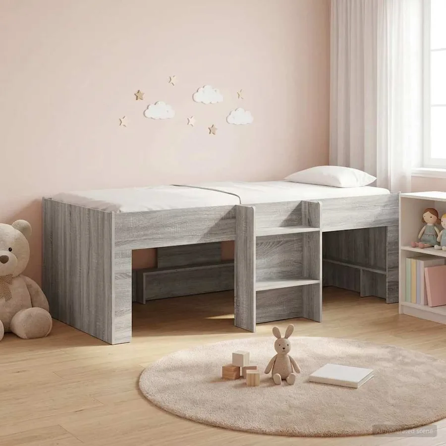 Cadre de Lit Élevé pour Enfants Sonoma gris 90 x 190 cm - 3