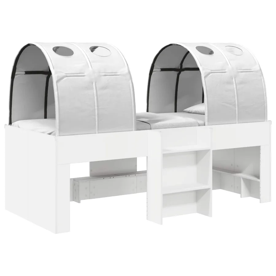Lit avec Tunnel 3 pc Blanc Bois d'ingénierie - 2