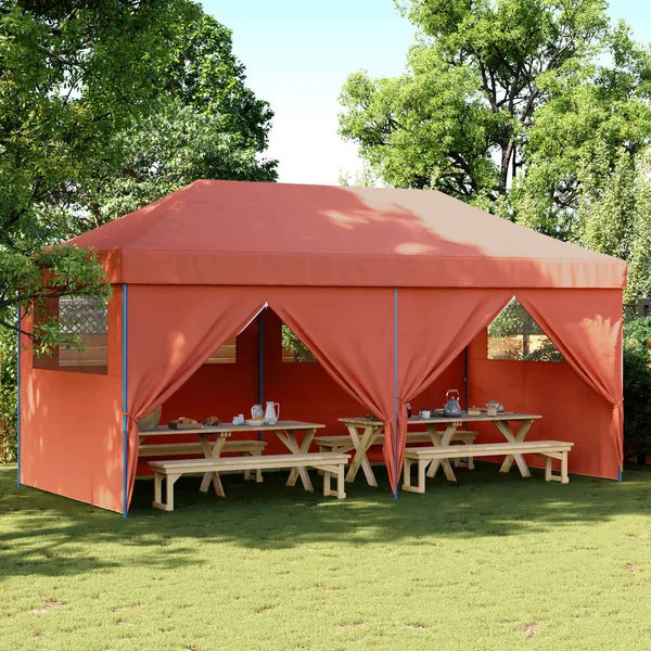 Tente de fête Terre cuite 292 x 580 x 315 cm Tissu Oxford