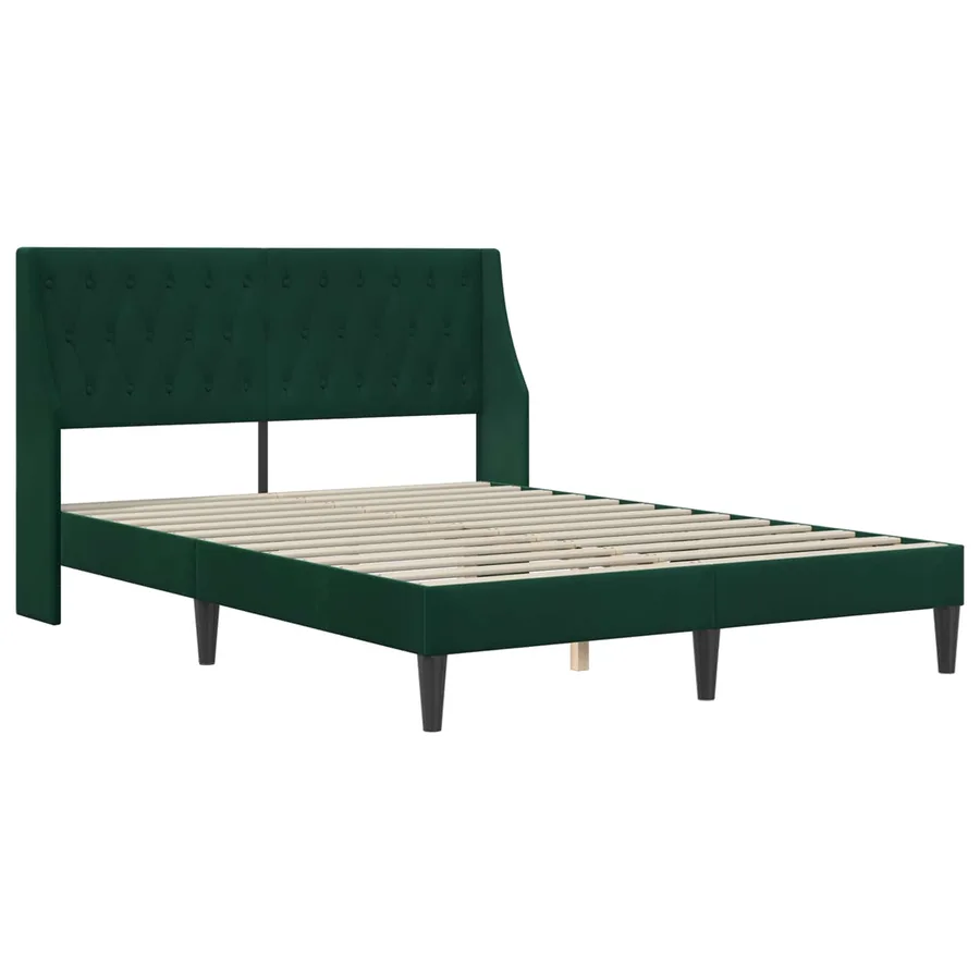 Cadre de lit avec matelas Vert foncé 180 x 200 cm Velours - 4