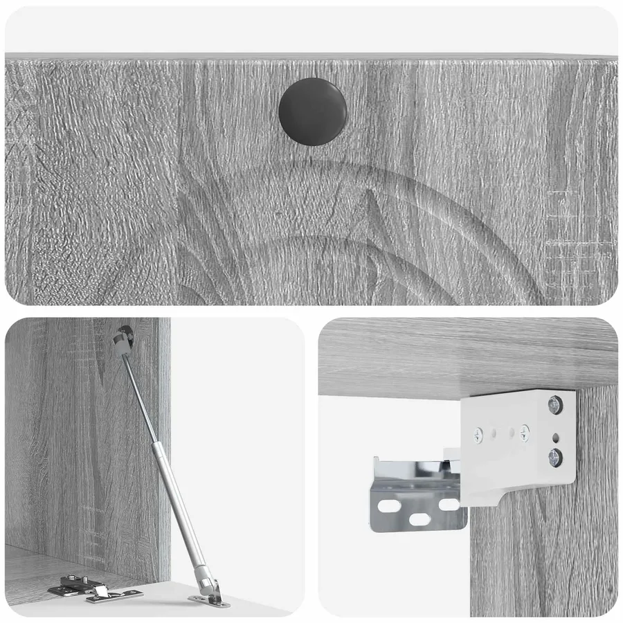 Meuble TV mural Sonoma gris 59,5 x 41 x 30 cm Bois d'ingénierie - 9