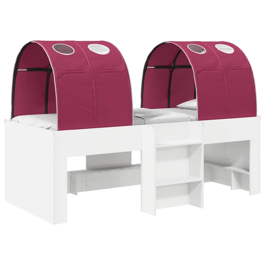 Lit Haut pour Enfants avec Tunnel 3 pc Blanc et rouge - 2